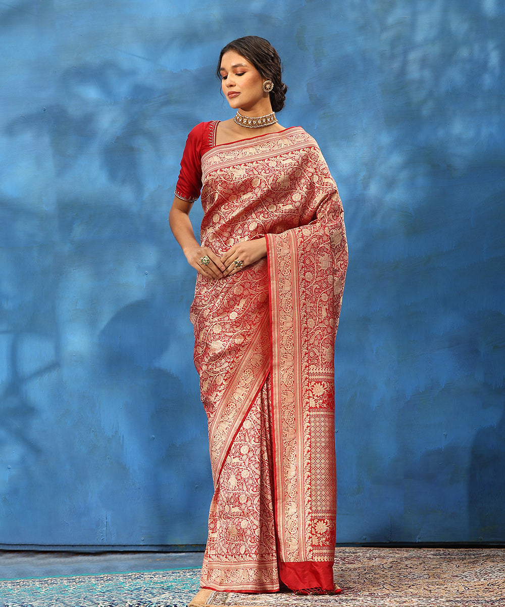 Maroon_Handloom_Pure_Katan_Silk_Handloom_Shikargah_Banarasi_Saree_In_Kimkhab_Weave_WeaverStory_01