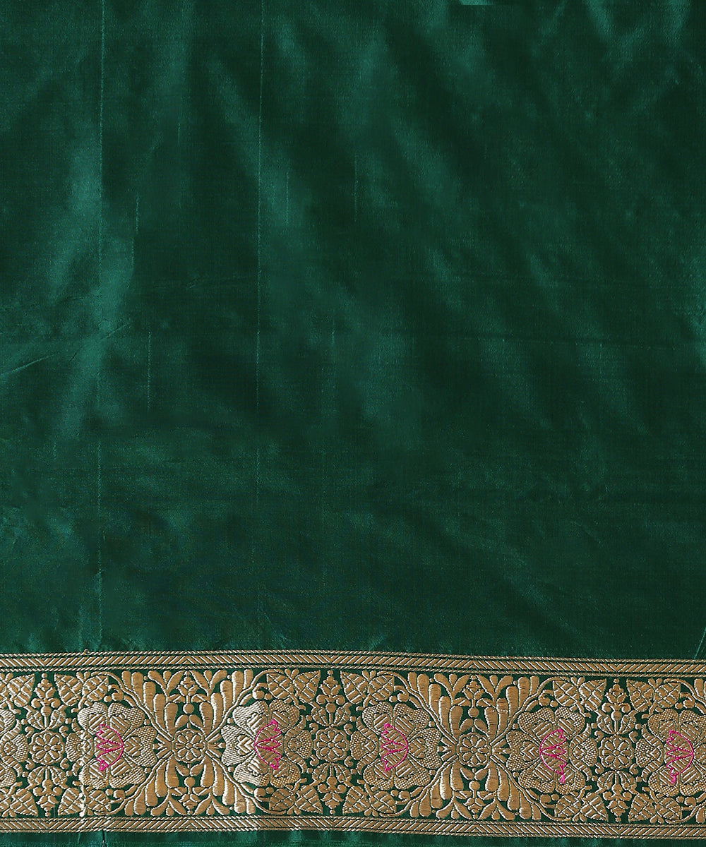 Green_Handloom_Pure_Katan_Silk_Banarasi_Saree_with_Odhna_Jangla_WeaverStory_05