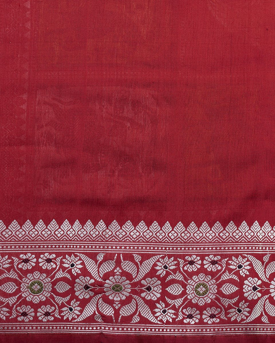 Handloom_Coke_Brown_Baluchari_Saree_with_Red_Pallu_and_Border_WeaverStory_05