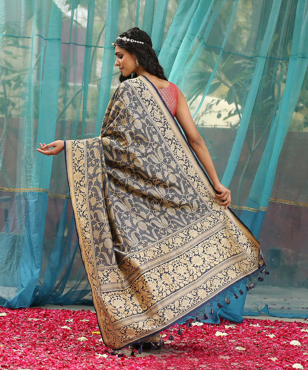 Handloom_Blue_Pure_Katan_Silk_Kimkhab_Banarasi_Saree_with_Zari_Work_WeaverStory_03