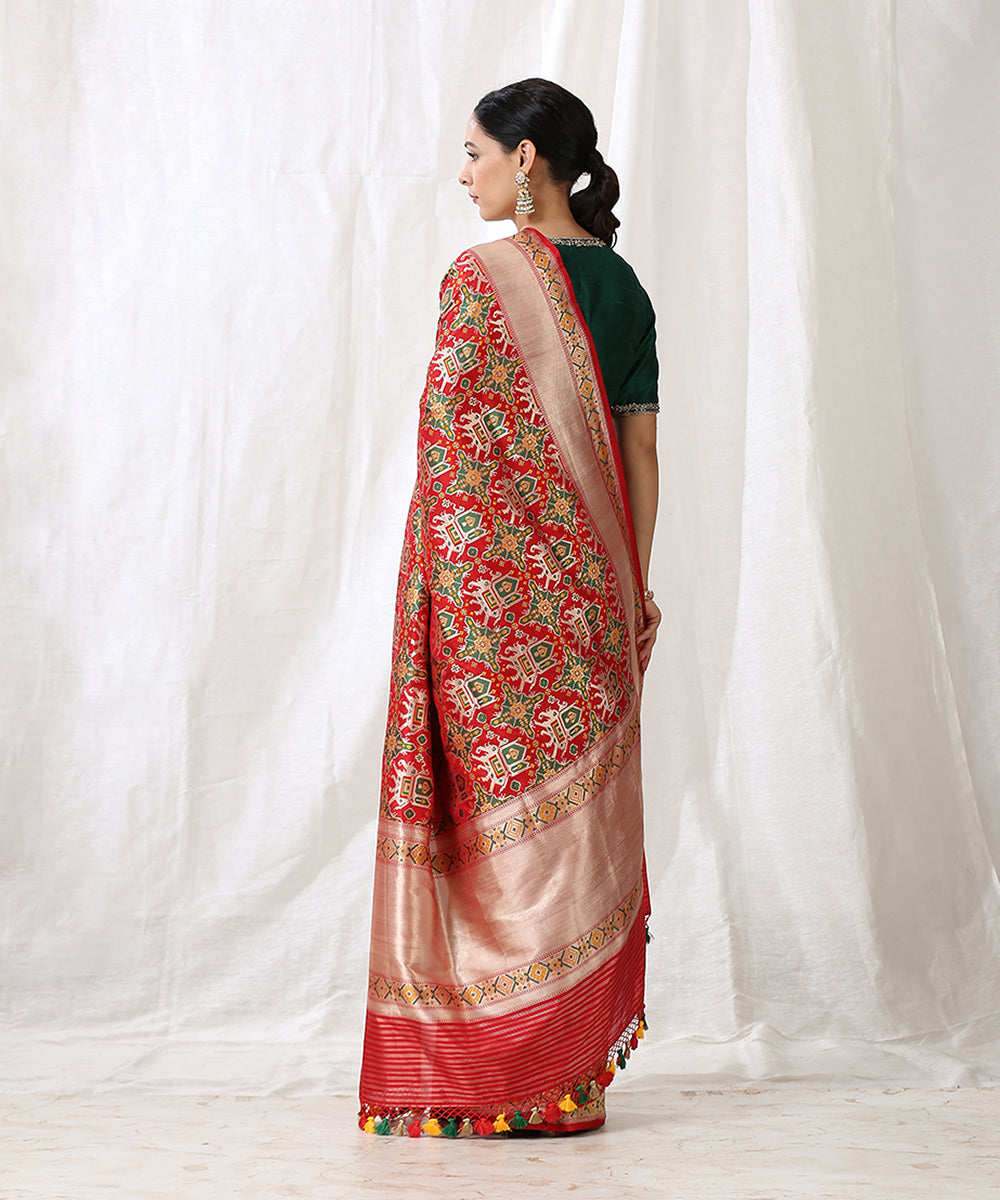Red_Handloom_Pure_Katan_Silk_Banarasi_Patola_Saree_with_Elephant_Motifs_WeaverStory_03