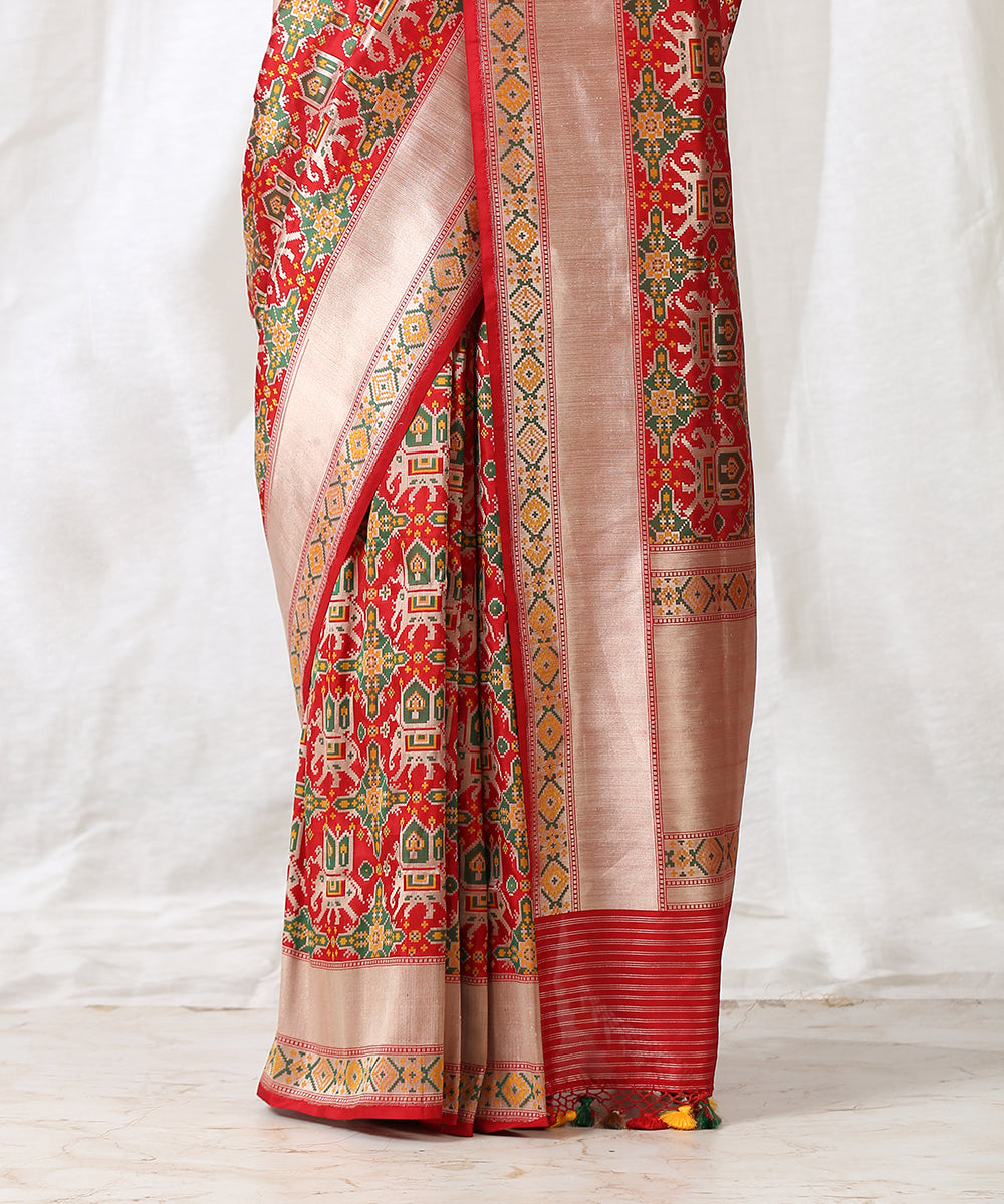 Red_Handloom_Pure_Katan_Silk_Banarasi_Patola_Saree_with_Elephant_Motifs_WeaverStory_04