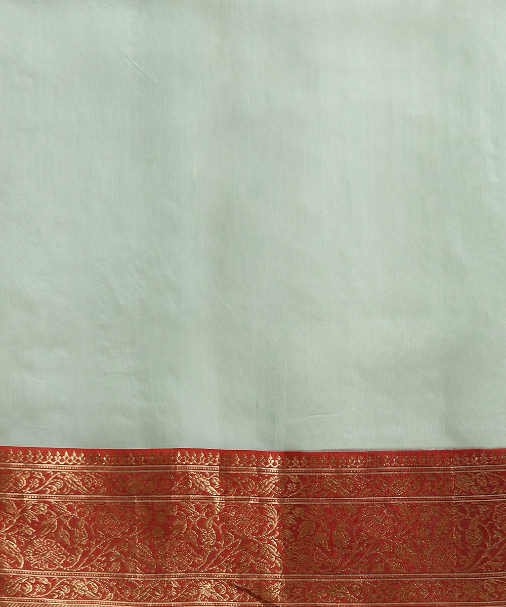 Blue_Handloom_Organza_Silk_Chanderi_Saree_With_Gold_Meenakari_Border_WeaverStory_05