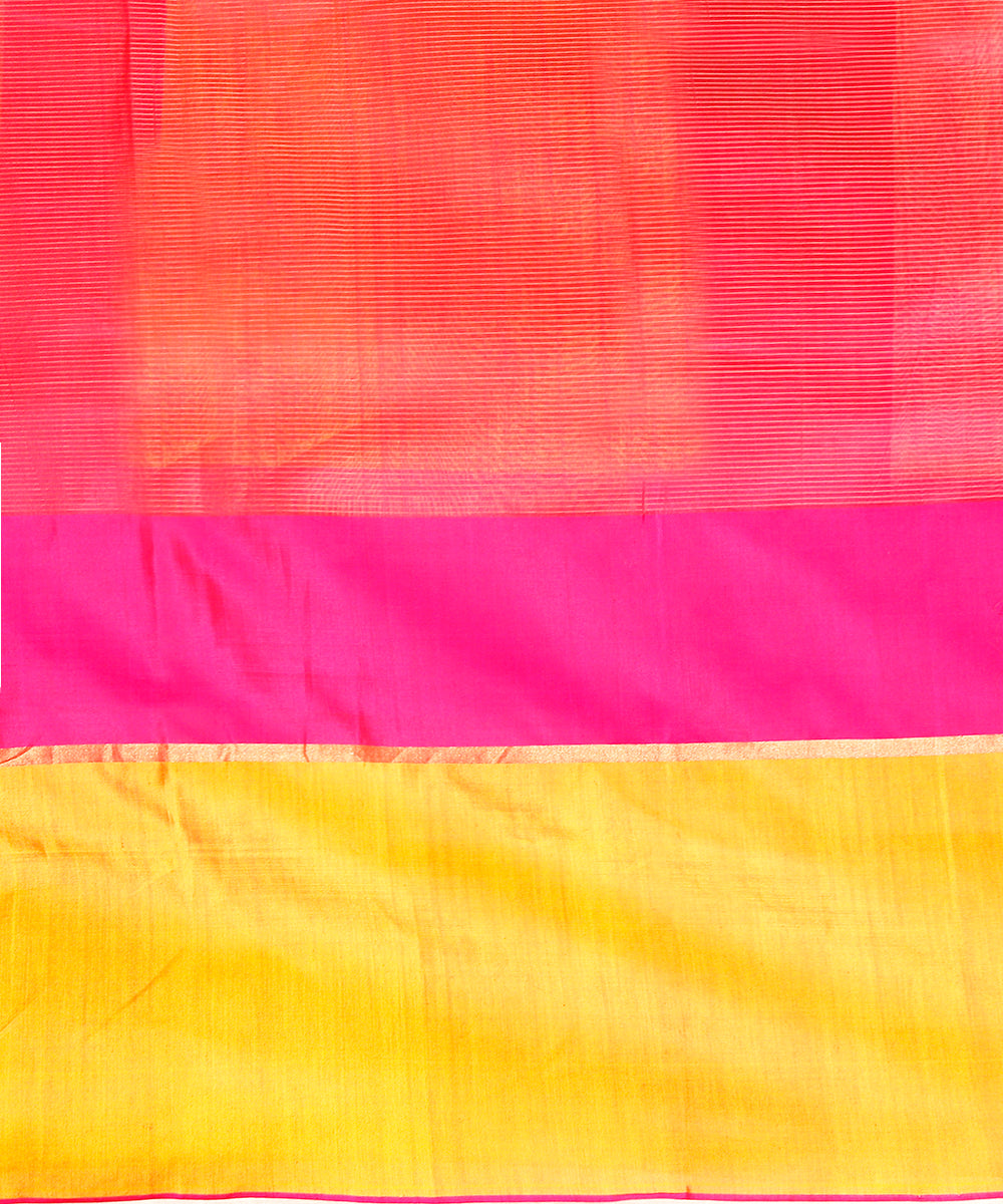 Handloom_Pink_And_Yellow_Pure_Cotton_Maheshwari_Saree_WeaverStory_05