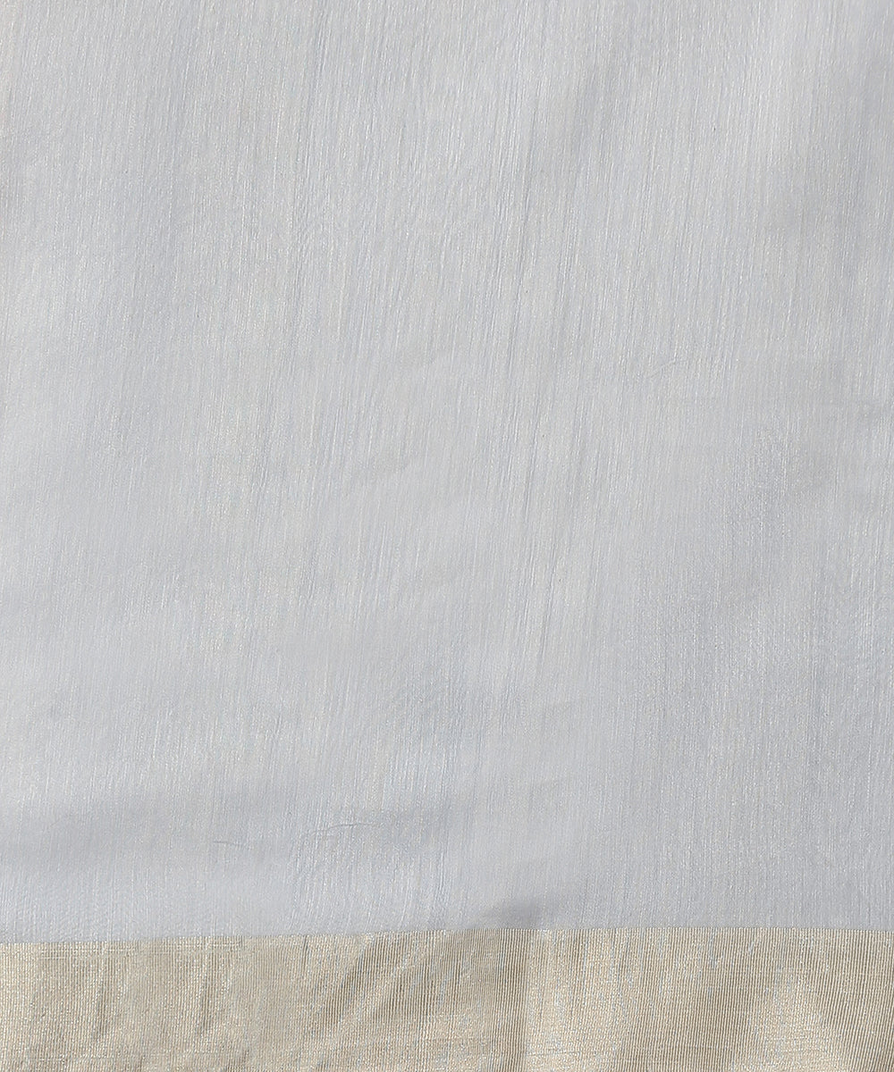 Handloom_Blue_Stripes_Cotton_Silk_Chanderi_SareeWith_Thin_Border_WeaverStory_05