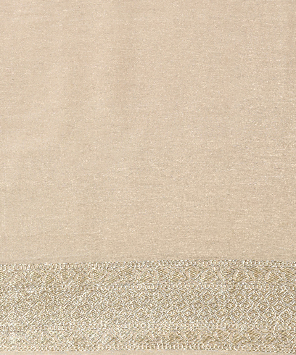 Handloom_Beige_Tussar_Georgette_Banarasi_Saree_With_Floral_Boota_WeaverStory_05