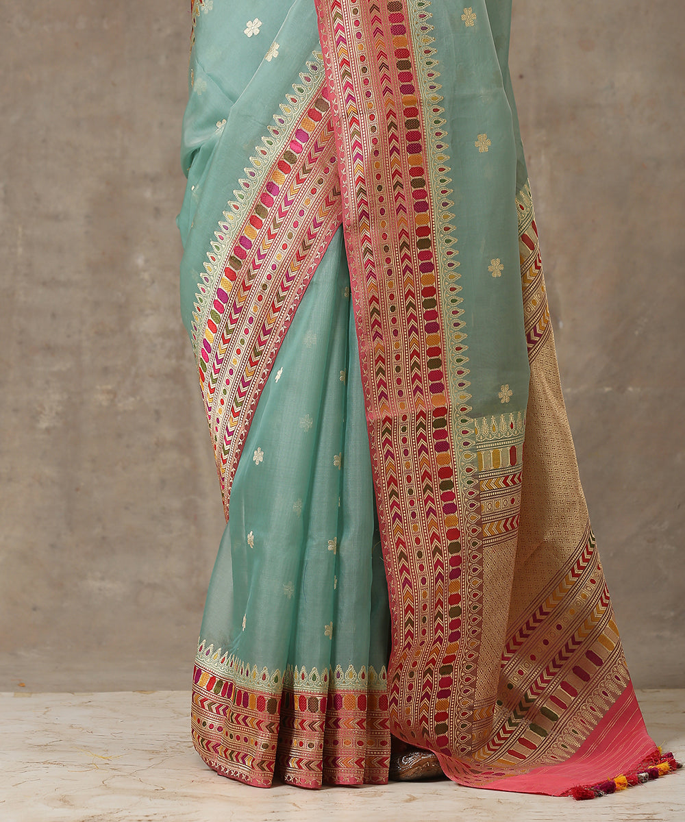 Aqua_Blue_Handloom_Kora_Silk_Banarasi_Saree_With_Meenakari_Kadhwa_Border_WeaverStory_04