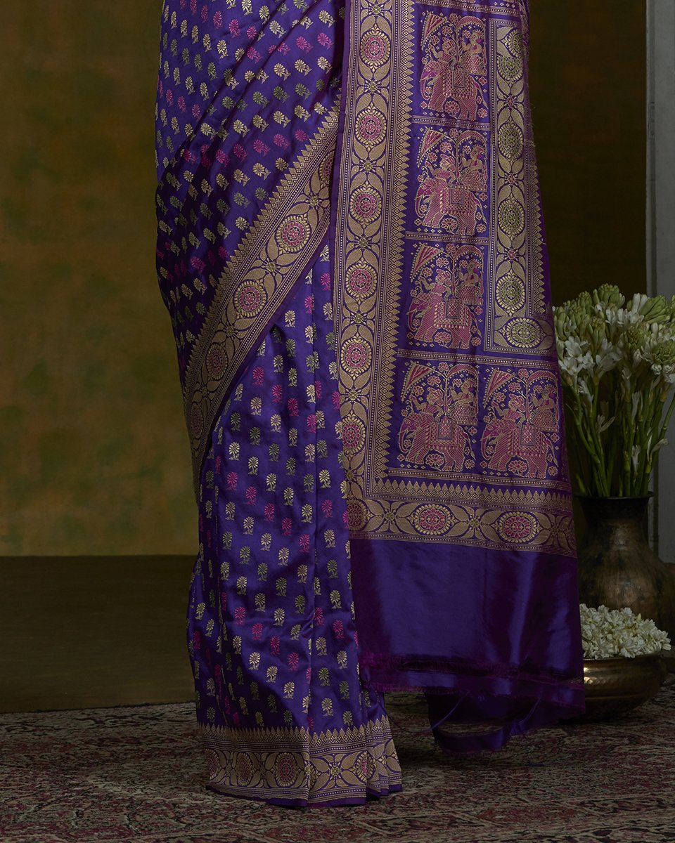 Handllom_Purple_Baluchari_Banarasi_Saree_WeaverStory_04