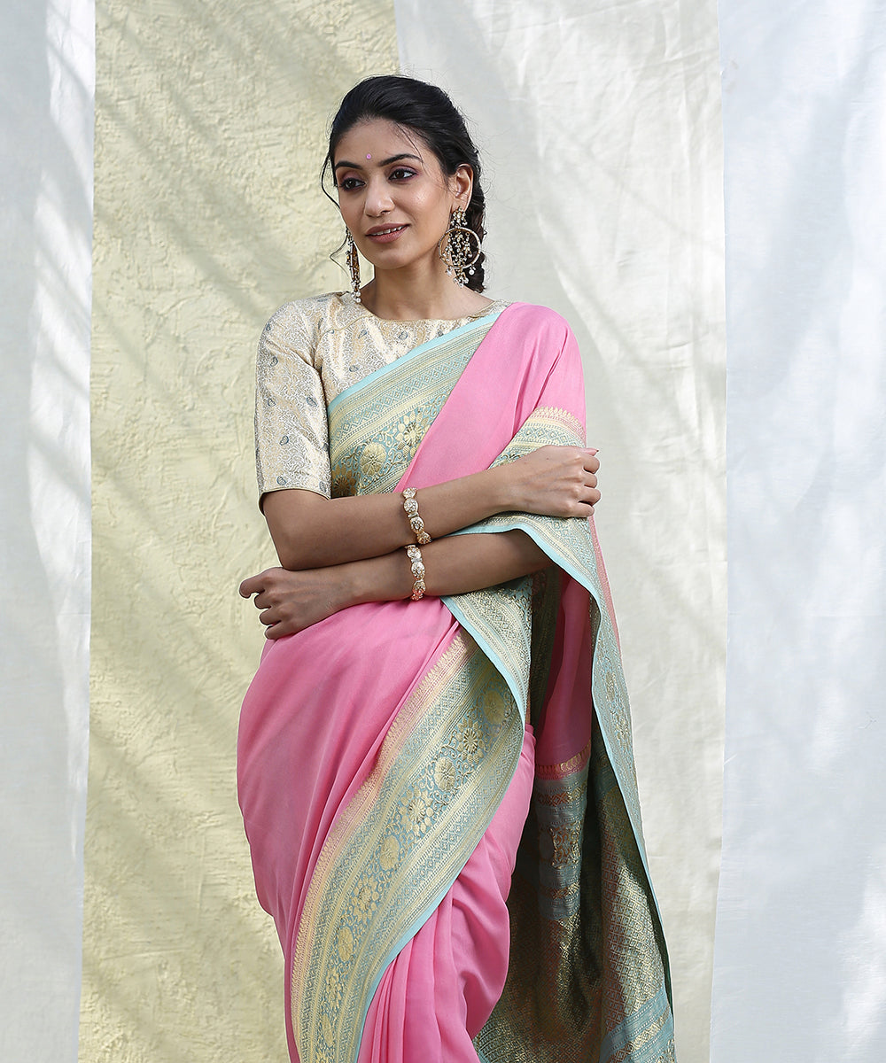 Baby_Pink_Handloom_Georgette_Banarasi_Saree_With_Border_with_Kadhwa_Border_WeaverStory_01