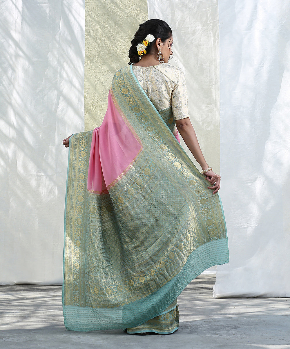 Baby_Pink_Handloom_Georgette_Banarasi_Saree_With_Border_with_Kadhwa_Border_WeaverStory_03