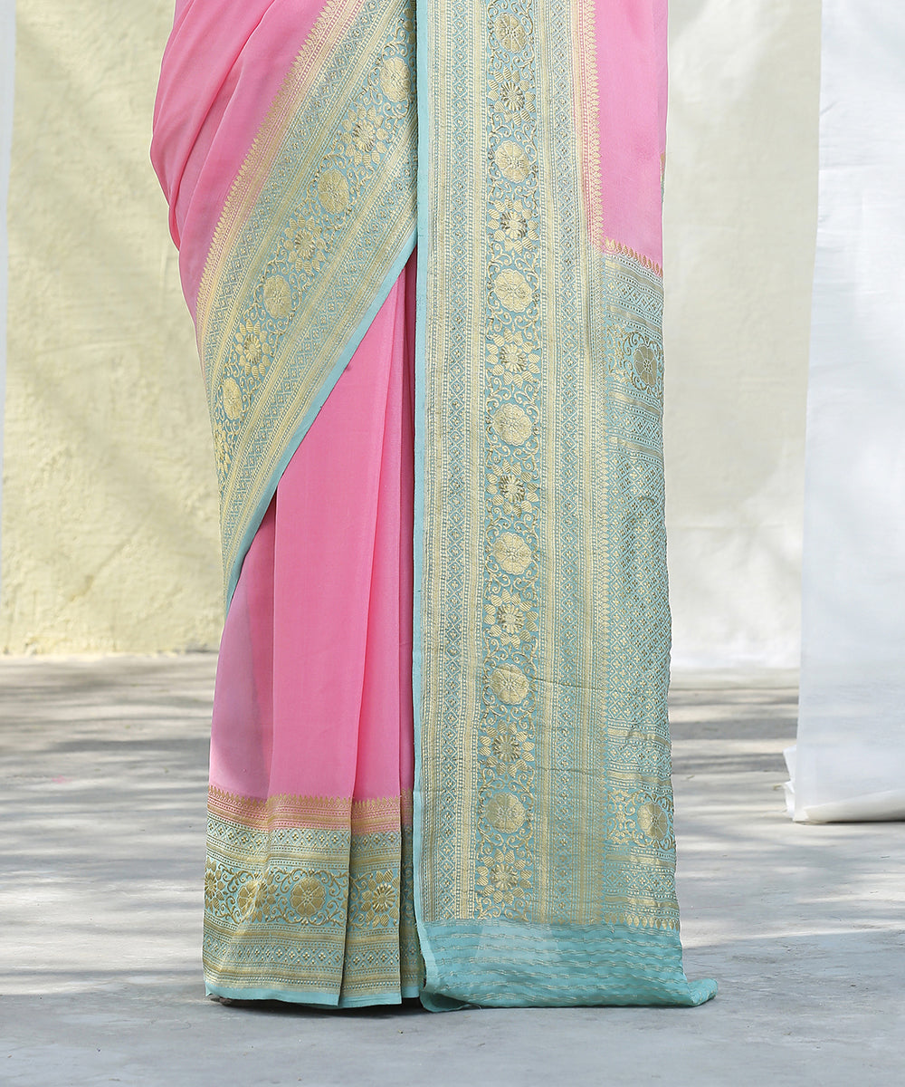 Baby_Pink_Handloom_Georgette_Banarasi_Saree_With_Border_with_Kadhwa_Border_WeaverStory_04