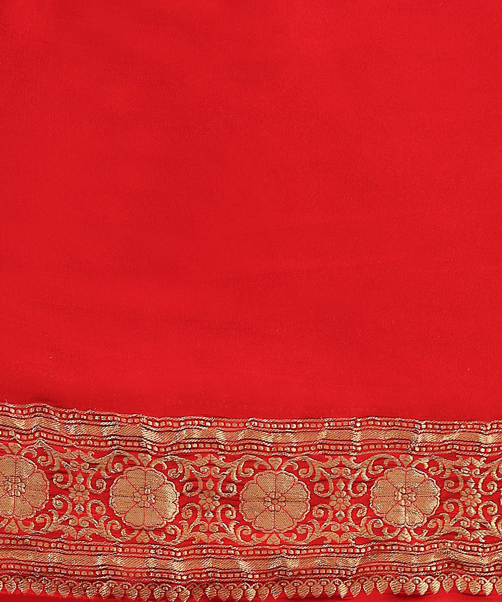 Handloom_Red_and_Pink_Georgette_Banarasi_Saree_With_Kadhwa_Border_WeaverStory_05