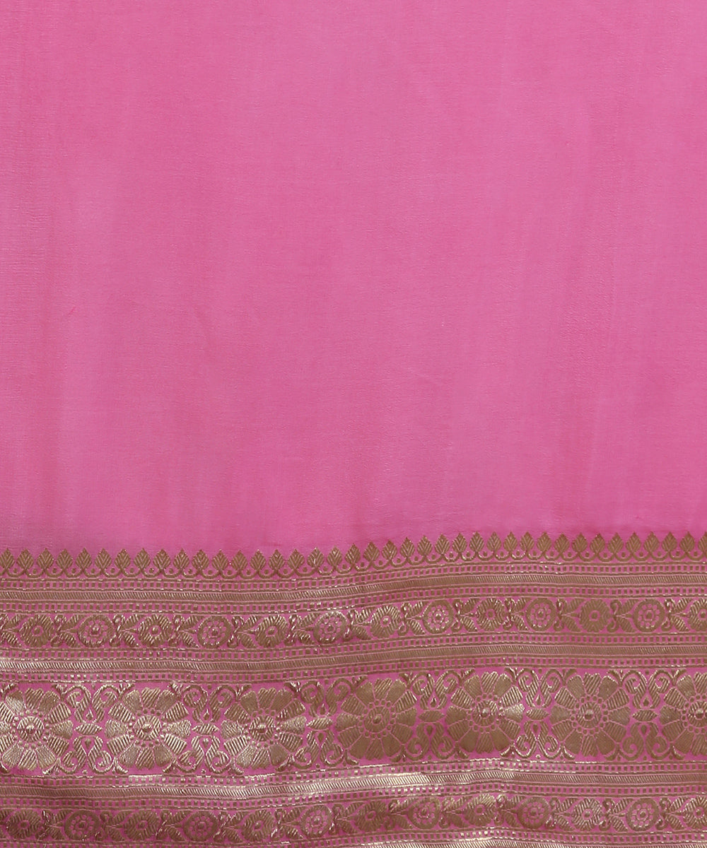 Handloom_Pink_and_Ice_Blue_Georgette_Banarasi_Saree_With_Kadhwa_Border_WeaverStory_05