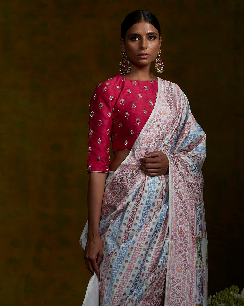 Handloom_Offwhite_Diagonal_Banarasi_Baluchari_Saree_WeaverStory_01
