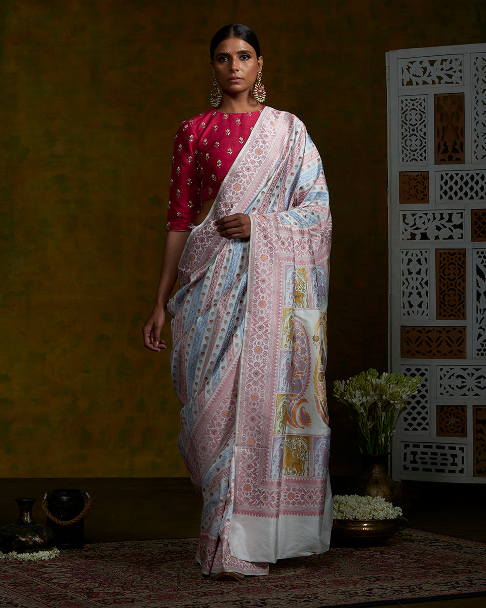 Handloom_Offwhite_Diagonal_Banarasi_Baluchari_Saree_WeaverStory_02