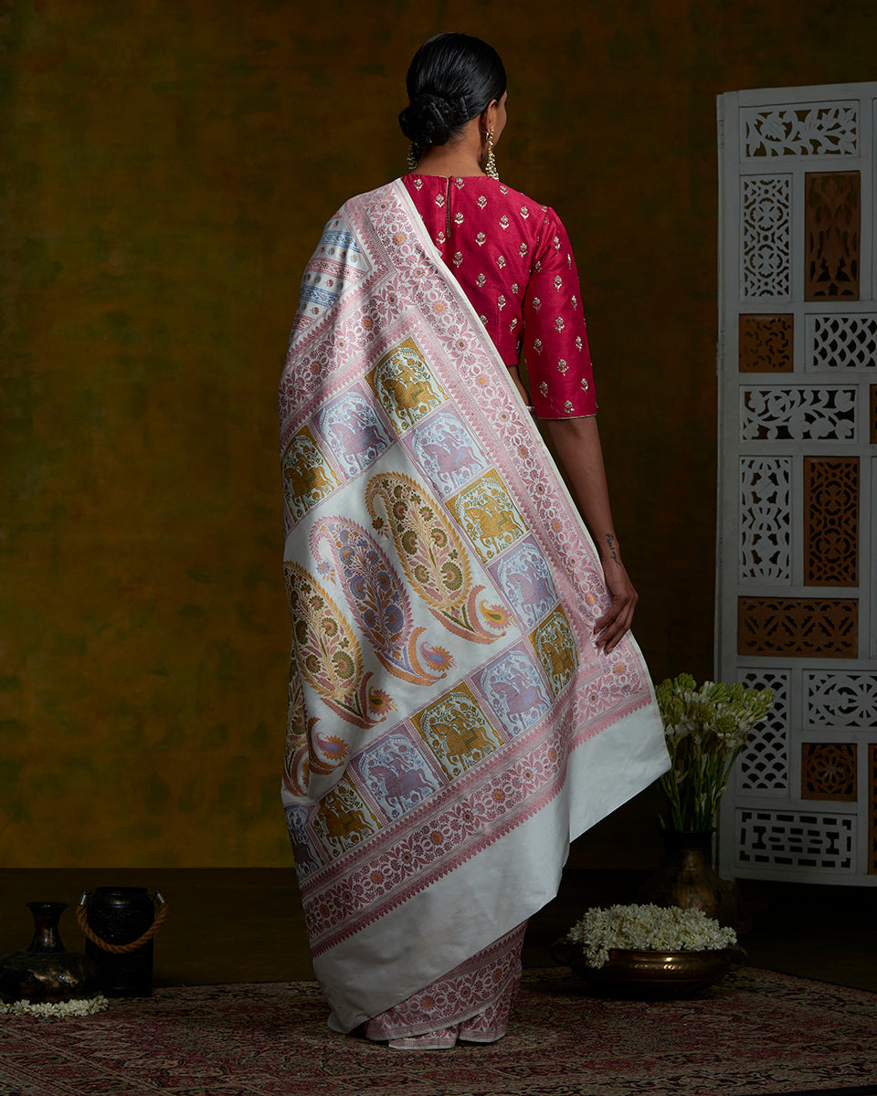 Handloom_Offwhite_Diagonal_Banarasi_Baluchari_Saree_WeaverStory_03