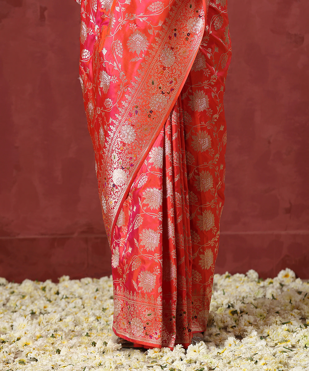 Handloom_Peach_Pure_Katan_Silk_Banarasi_Saree_with_Meenakari_Jangla_Design_WeaverStory_04