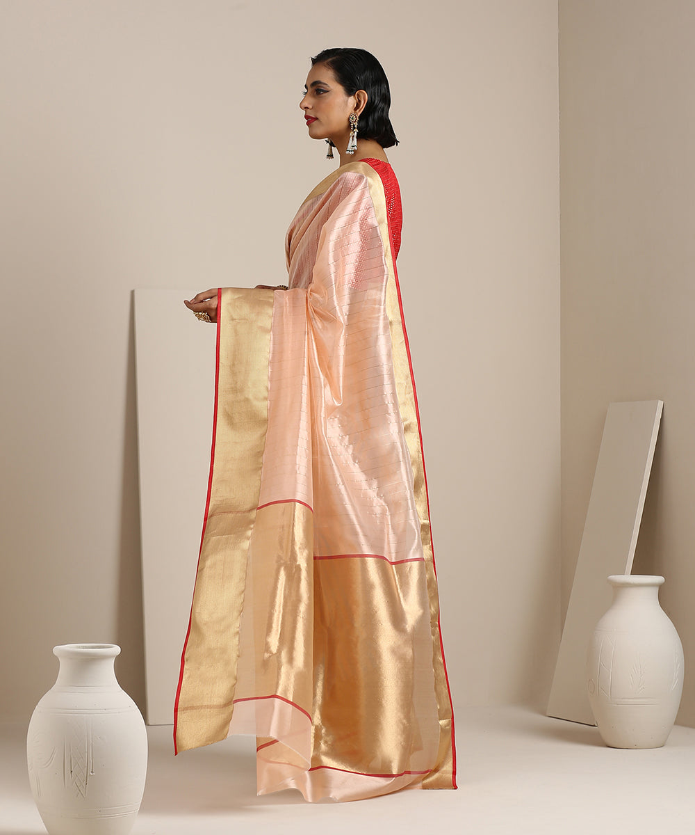 Handloom_Peach_Striped_Silk_Chanderi_Saree_with_Gold_Zari_Border_WeaverStory_03