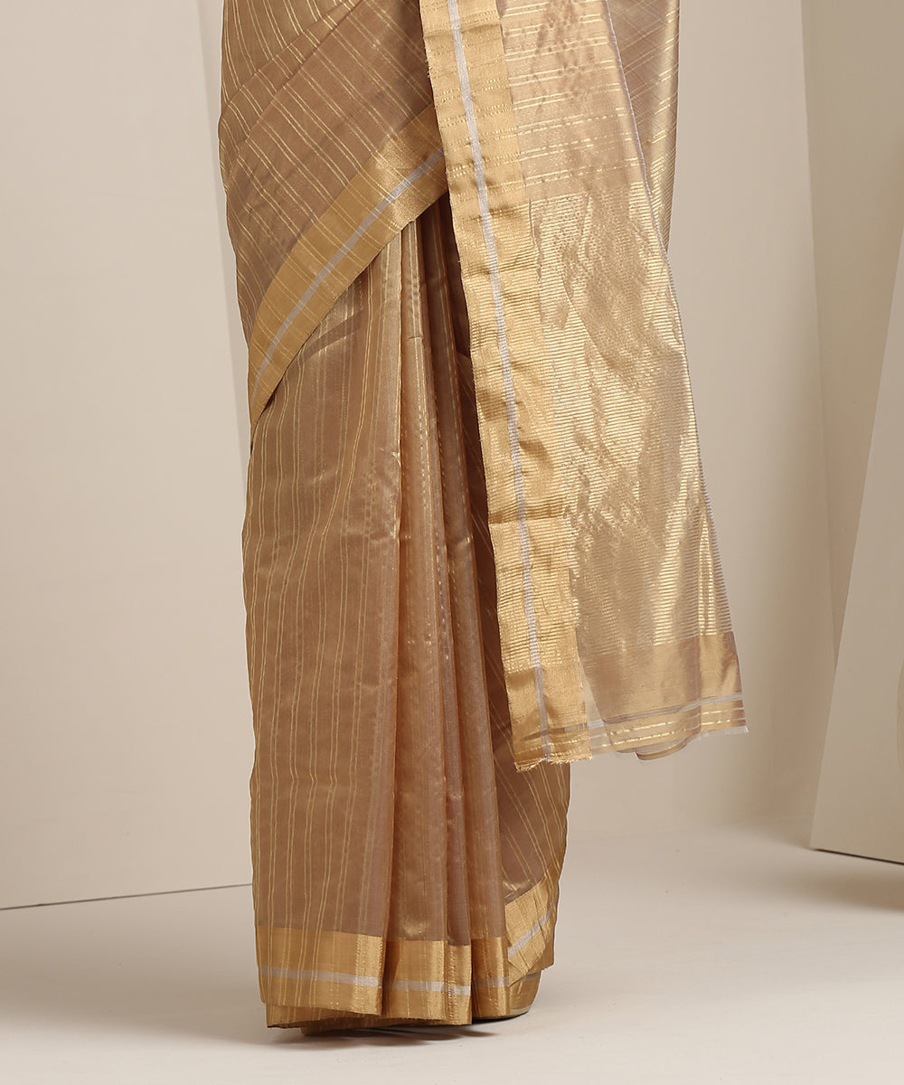 Handloom_Gold_Striped_Chanderi_Silk_Saree_with_Gold_Border_WeaverStory_04