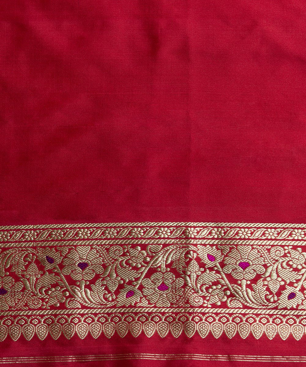 Handloom_Red_Katan_Silk_Banarasi_Jangla_Saree_With_Meenakari_WeaverStory_05