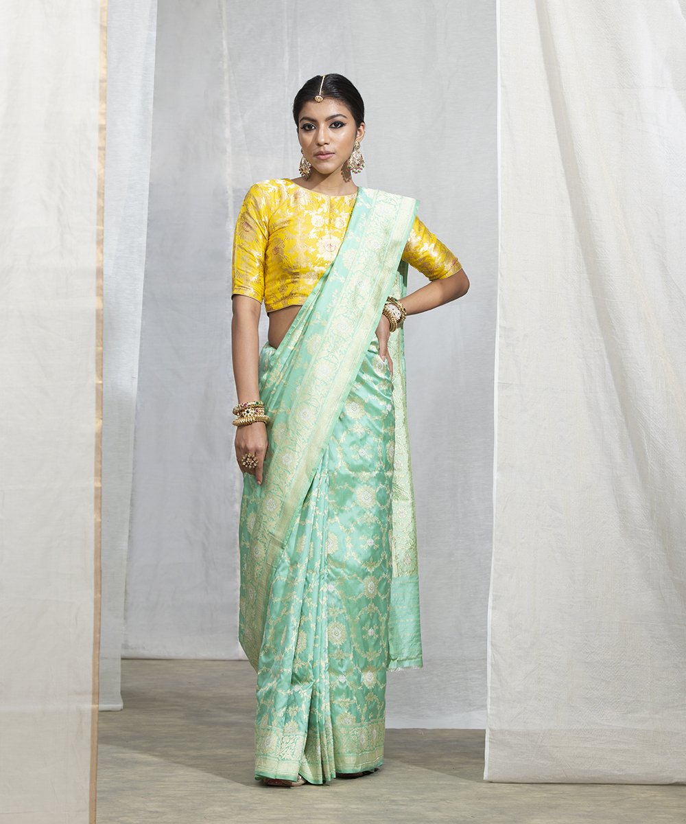 Handloom_Pure_Katan_Silk_Sea_Green_Sona_Rupa_Banarasi_Kadhwa_Jangla_Saree_WeaverStory_02