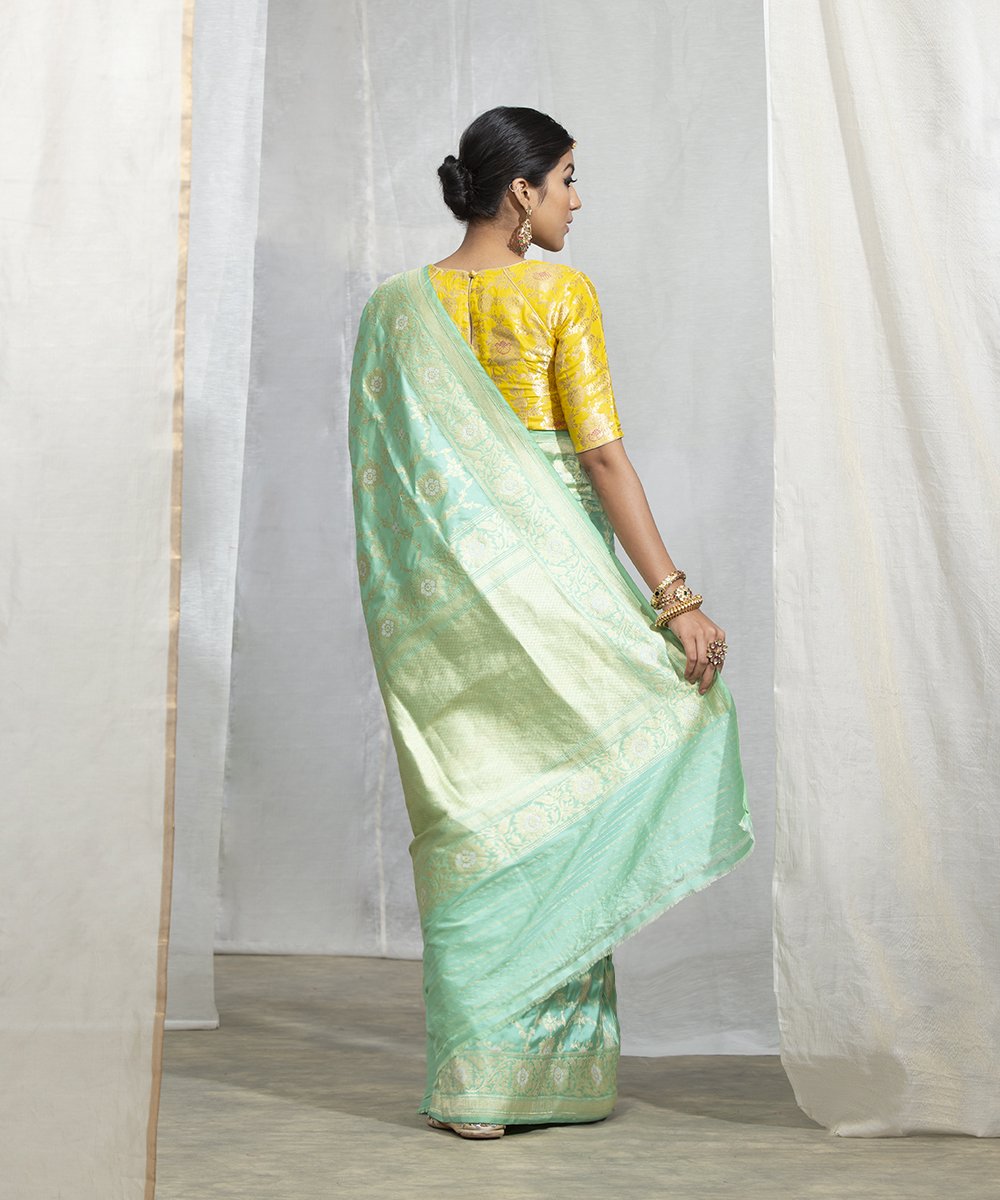 Handloom_Pure_Katan_Silk_Sea_Green_Sona_Rupa_Banarasi_Kadhwa_Jangla_Saree_WeaverStory_03