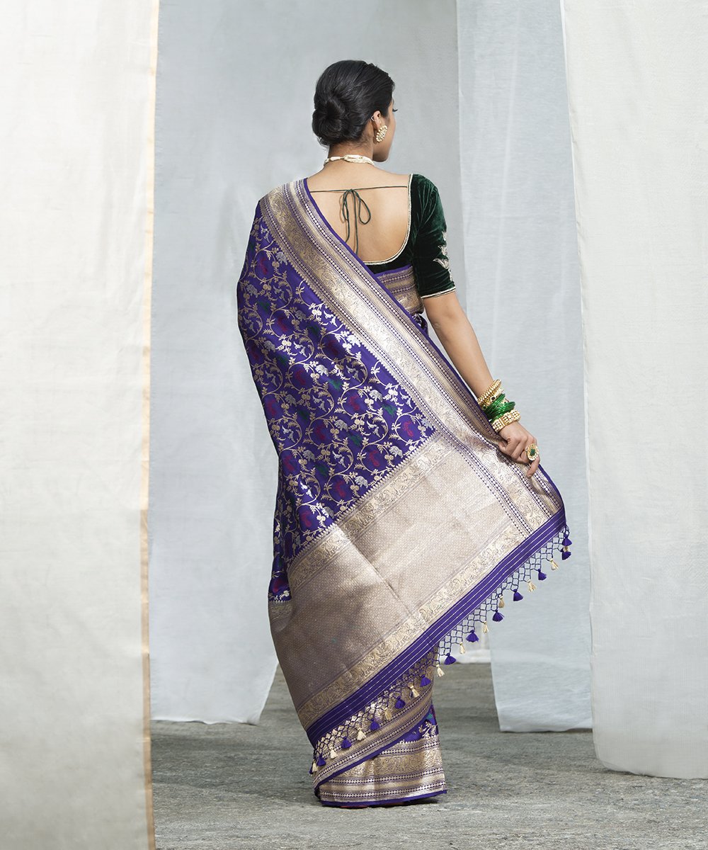 Purple_Banarasi_Handloom_Pure_Katan_Silk_Kadhwa_Meenakari_Shikargah_Saree_WeaverStory_03