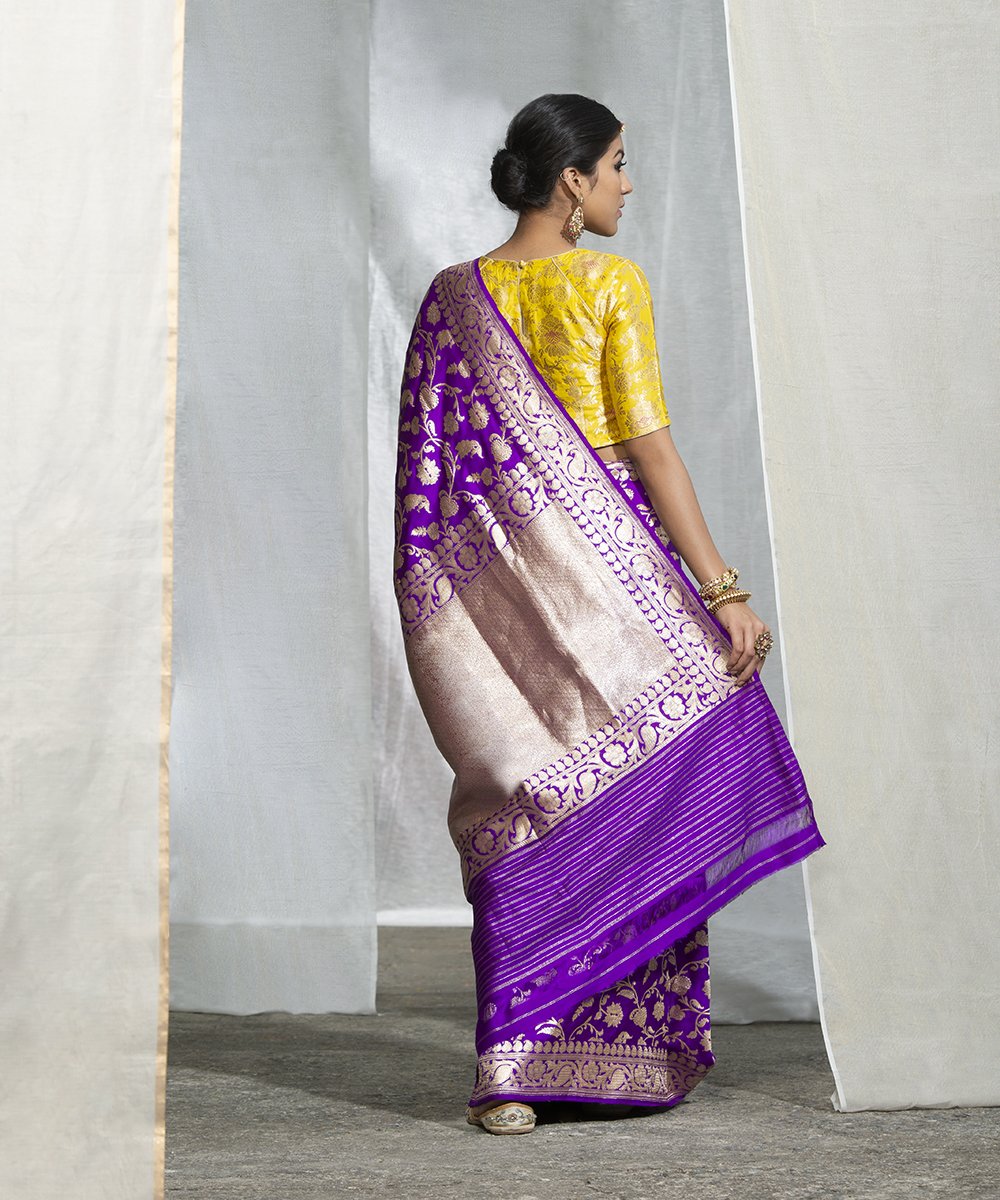 Purple_Handloom_Banarasi_Pure_Katan_Siilk_Kadhwa_Ektara_Jangla_Saree_WeaverStory_03