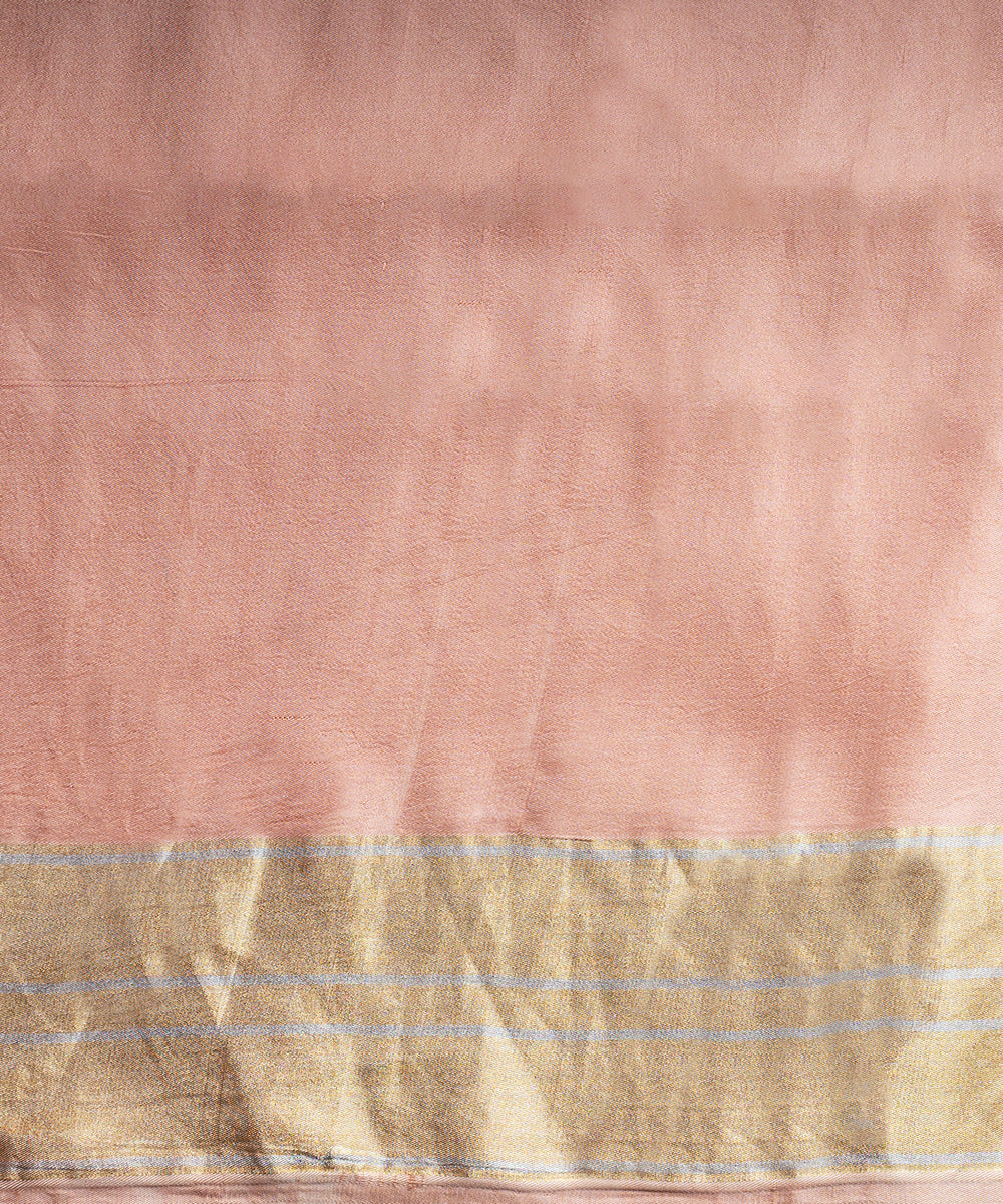 Peach_Handloom_Pure_Katan_Silk_Tanchoi_Banarasi_Saree_with_Over_All_Zari_WeaverStory_05