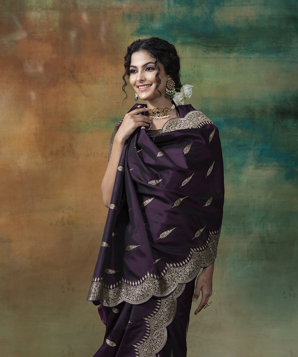 PT'Z Women's Banarasi Art Silk Woven Design Saree With Unstitched Blouse  Piece