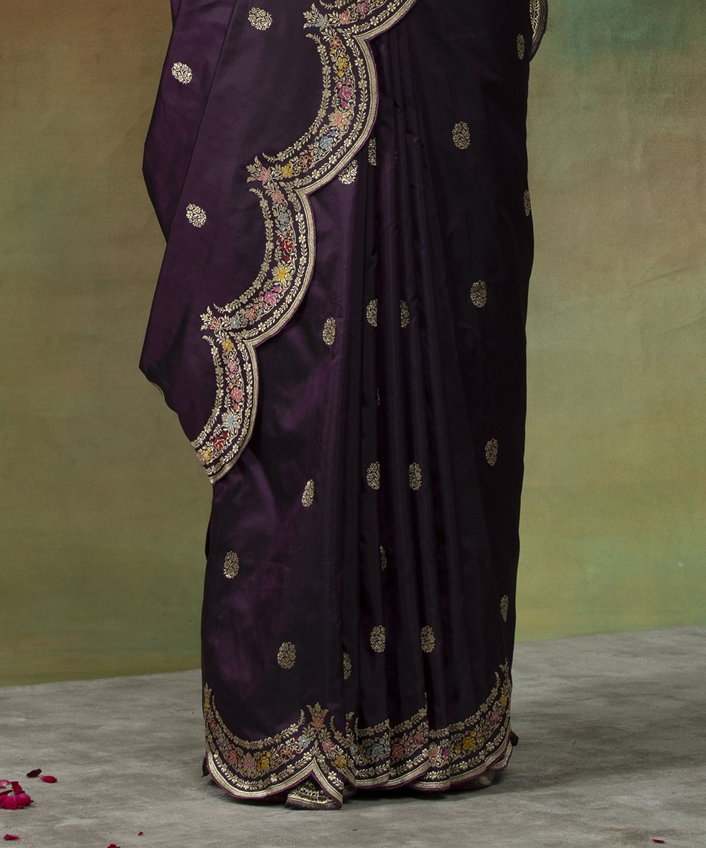 Purple_Scallop_Border_Handloom_Banarasi_Saree_With_Meenakari_Work_WeaverStory_04