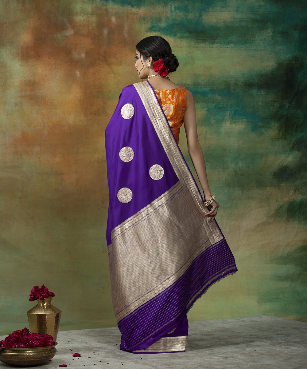 Purple_Handloom_Kadhwa_Banarasi_Boota_Saree_With_Peacock_Motifs_WeaverStory_03