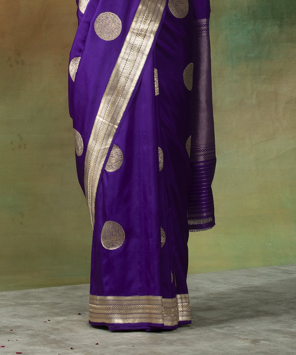Purple_Handloom_Kadhwa_Banarasi_Boota_Saree_With_Peacock_Motifs_WeaverStory_04