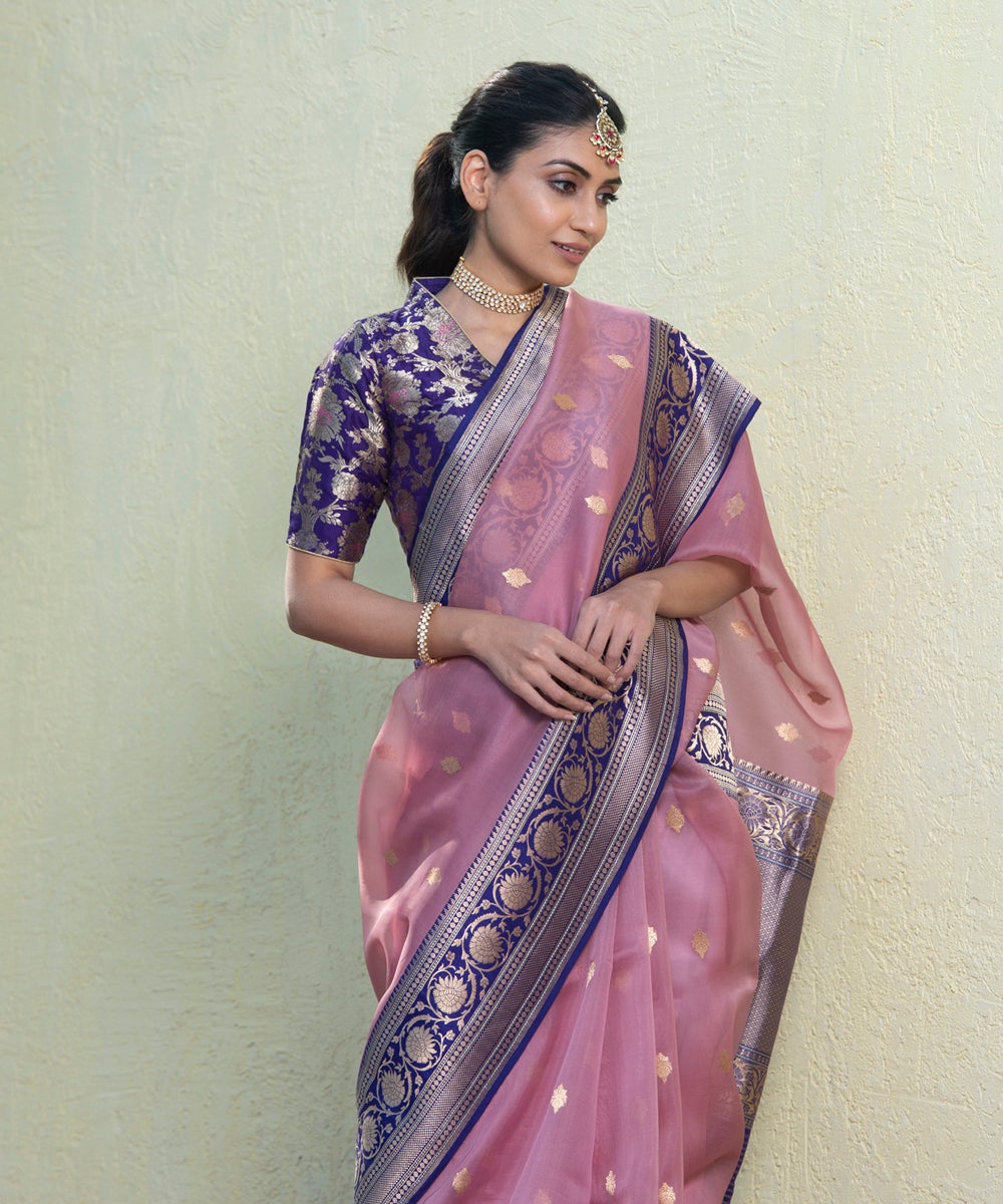 Purple_Handloom_Kora_Silk_Banarasi_Saree_With_Dark_Purple_Border_WeaverStory_01