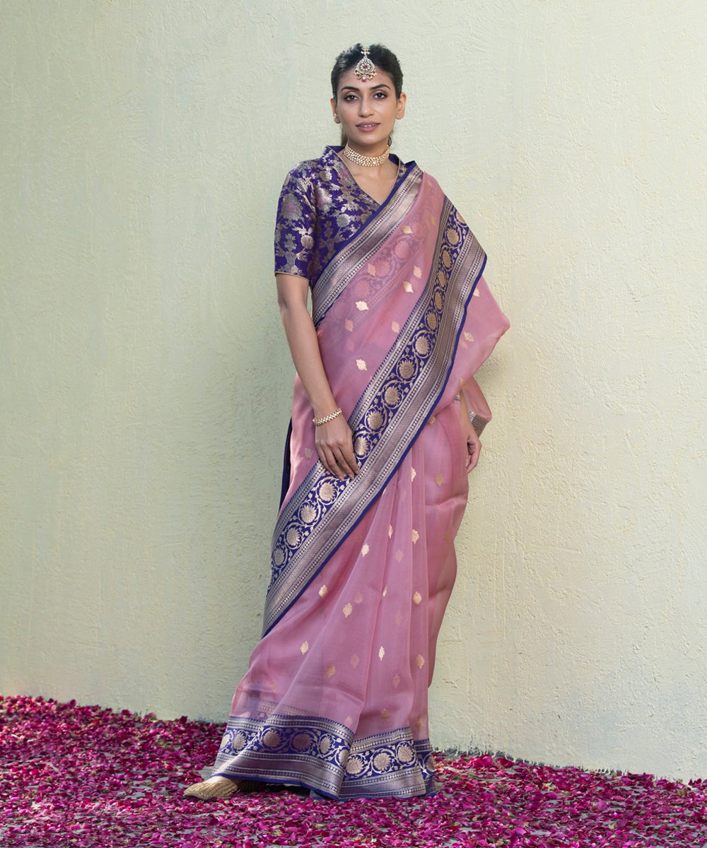 Purple_Handloom_Kora_Silk_Banarasi_Saree_With_Dark_Purple_Border_WeaverStory_02