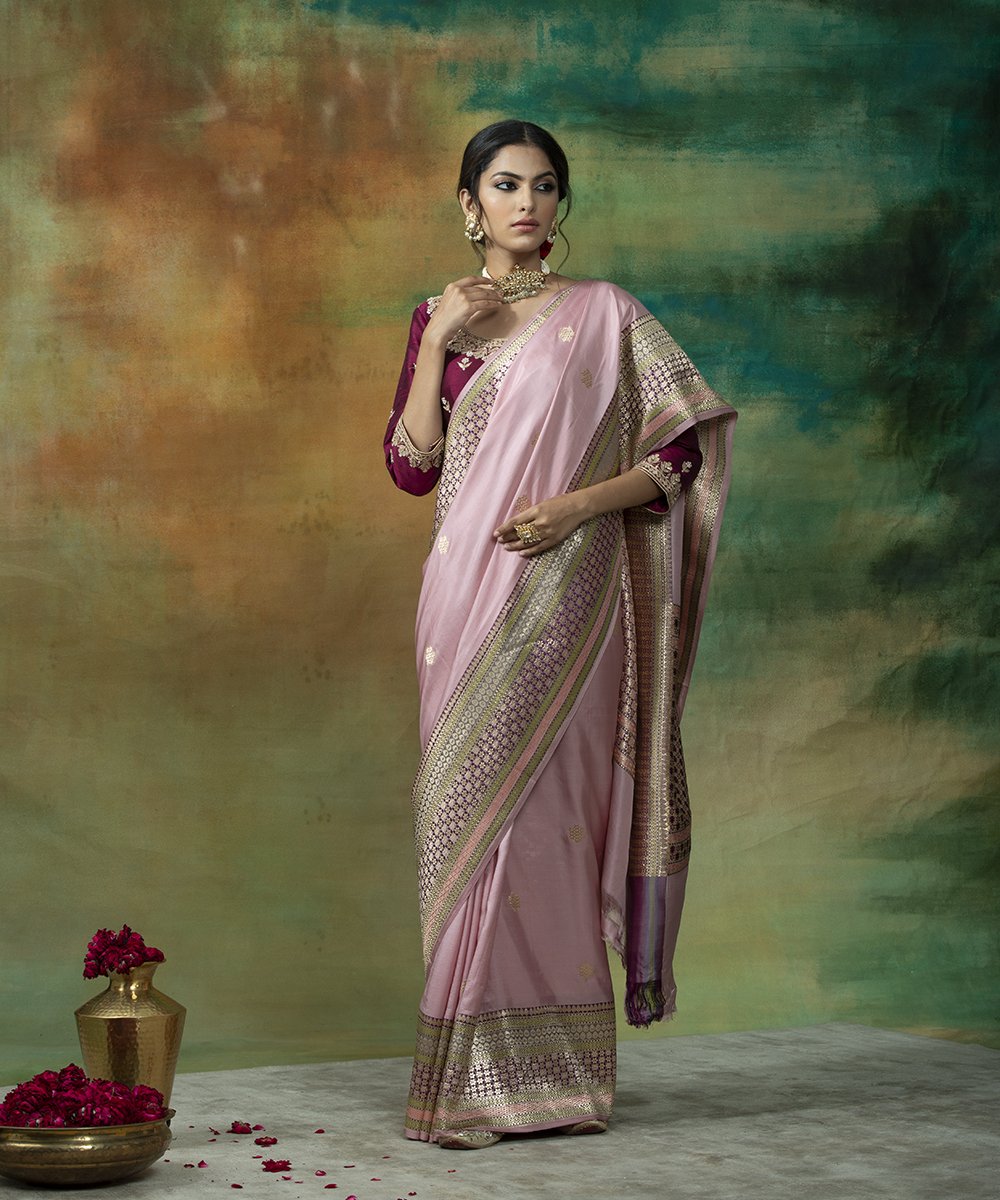 Blush_Pink_Handloom_Katan_Silk_Banarasi_Saree_With_Wine_Geometric_Meenakari_Border_WeaverStory_02