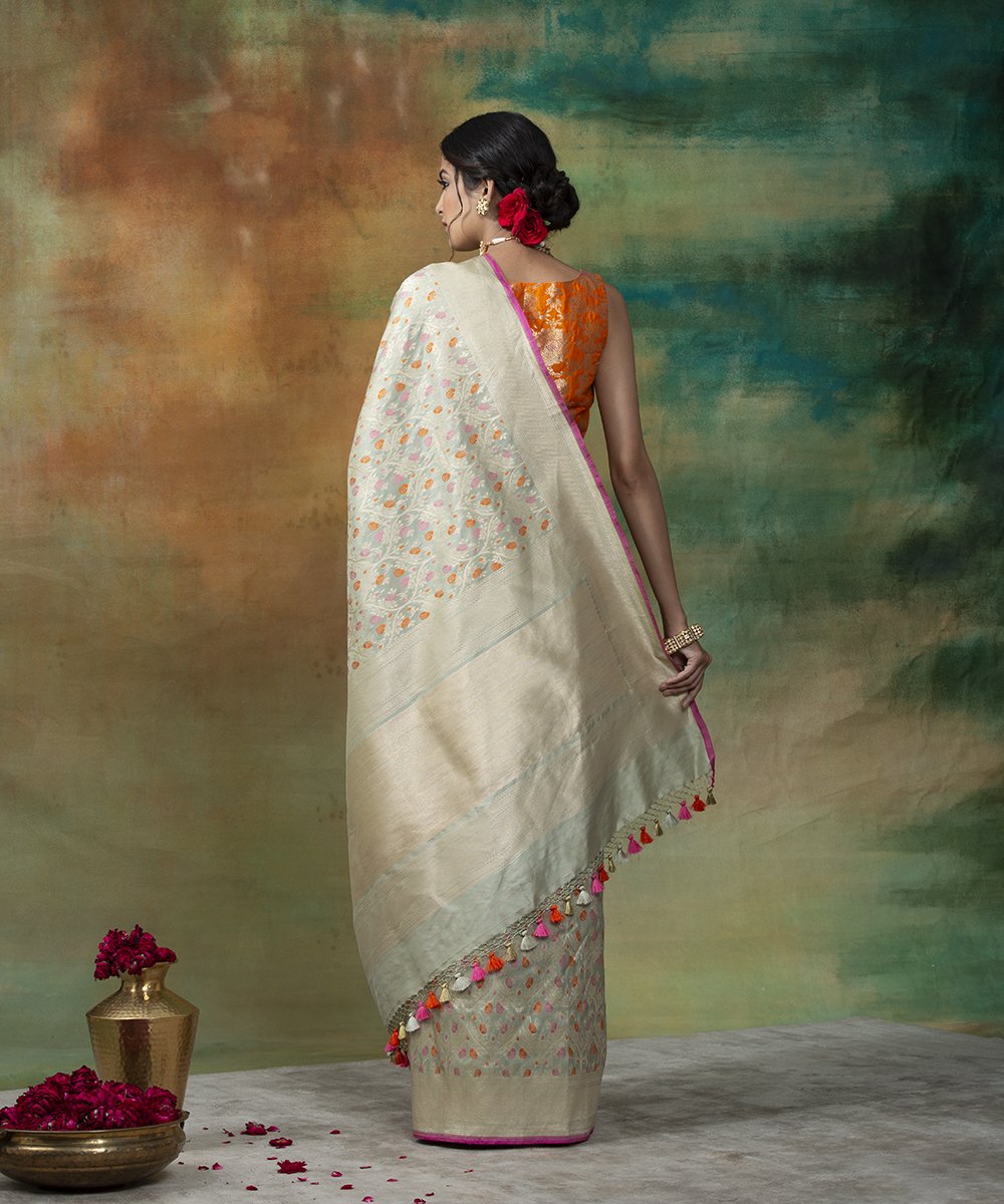 Light_Green_Handloom_Banarasi_Saree_with_Jangla_Design_and_Orange_And_Pink_Meenakari_WeaverStory_03