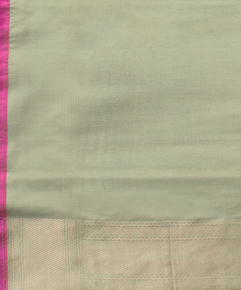 Light_Green_Handloom_Banarasi_Saree_with_Jangla_Design_and_Orange_And_Pink_Meenakari_WeaverStory_05