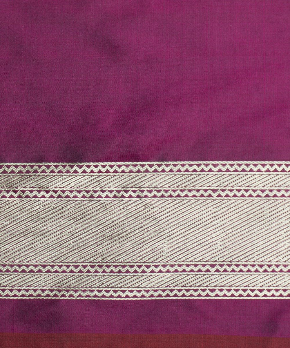 Wine_Handloom_Jangla_Banarasi_Saree_With_Mustard_And_Orange_Meenakari_WeaverStory_05