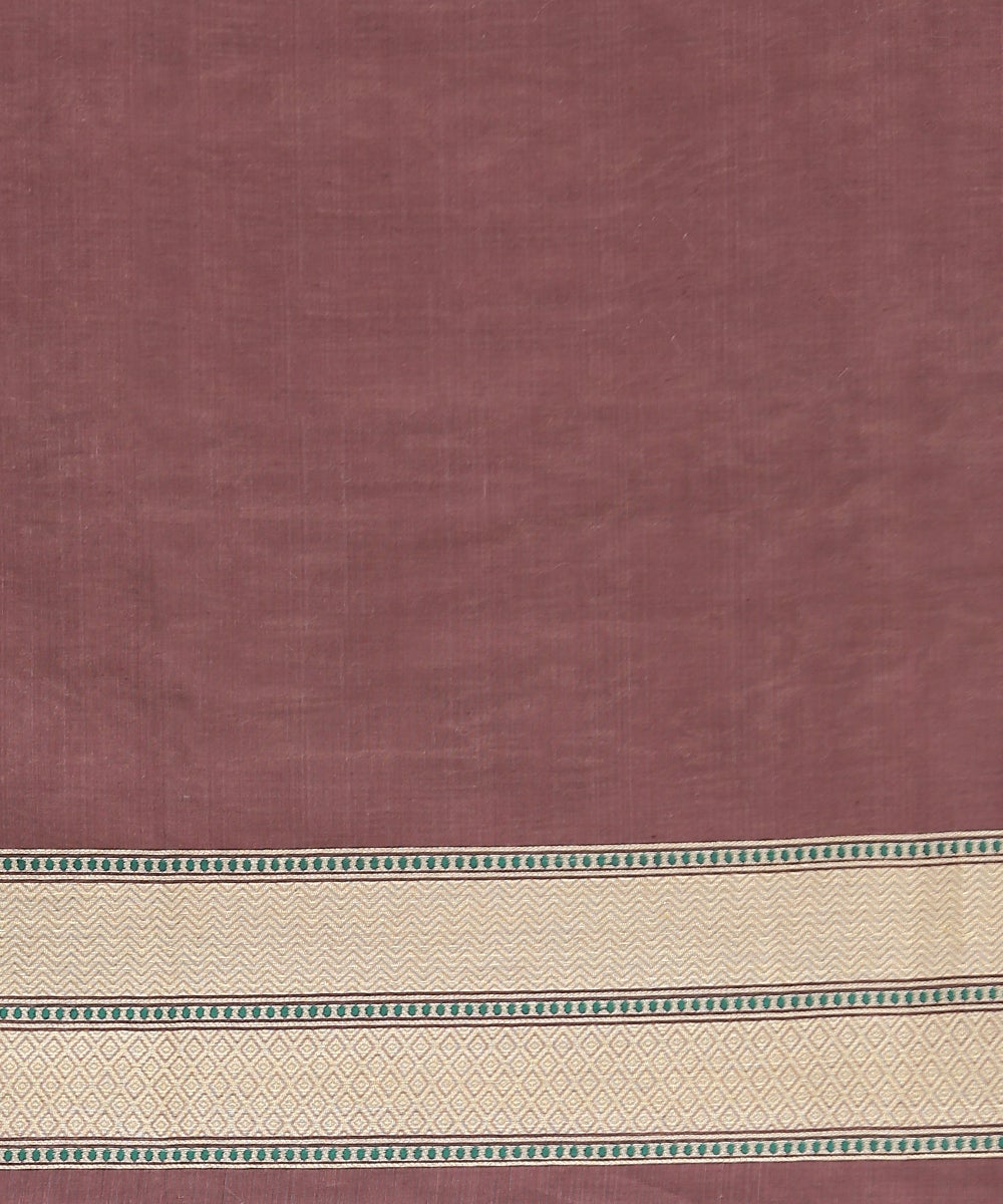 Brown_Handloom_Zari_Tanchoi_Banarasi_Saree_with_Maroon_Selvedge_WeaverStory_05