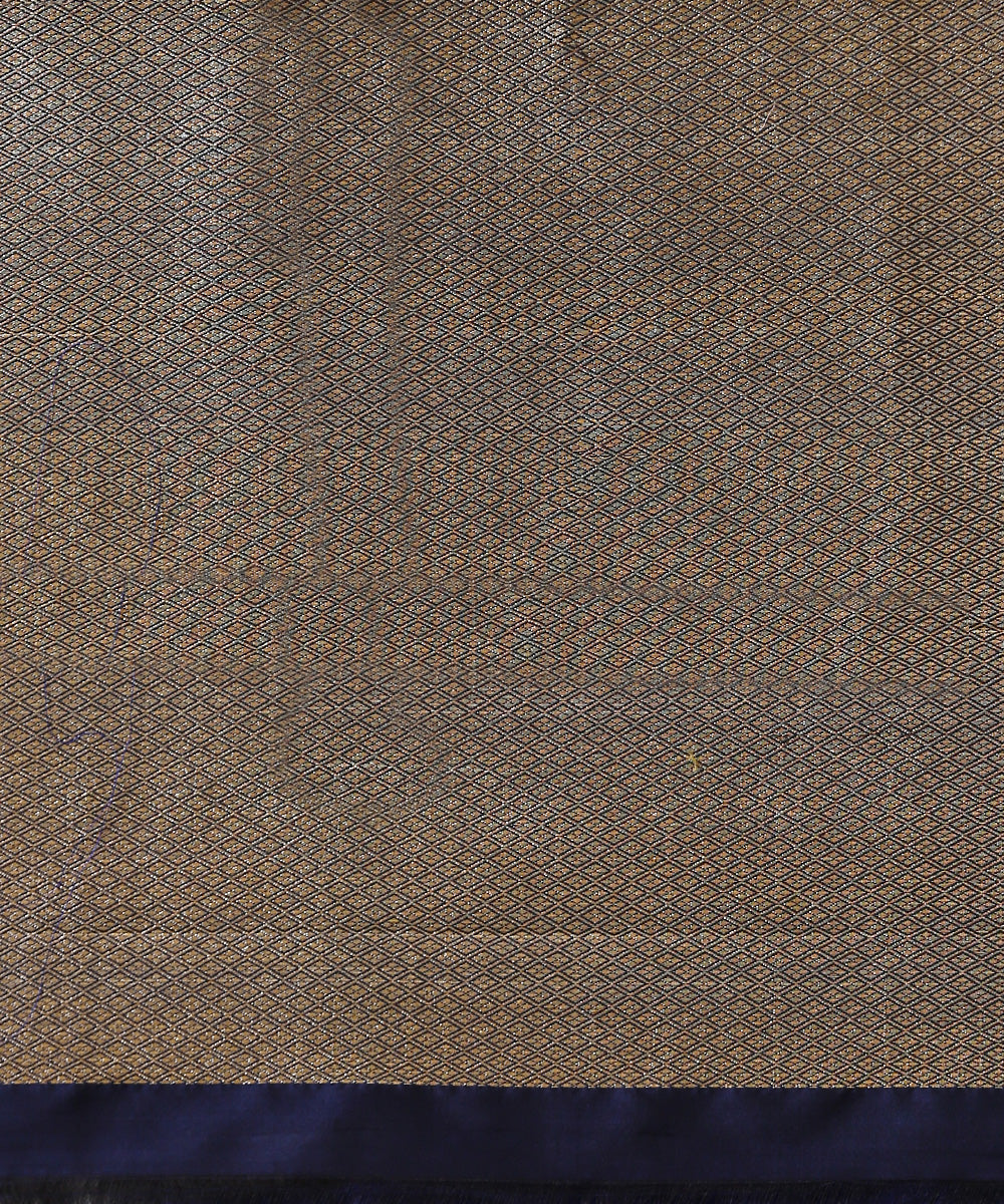 Dark_Blue_Handloom_Kadhwa_Booti_Pure_Katan_Silk_Banarasi_Saree_WeaverStory_05