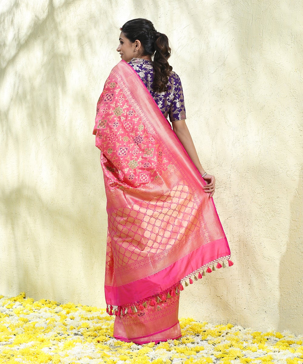 Handloom_Pink_Pure_Katan_Silk_Banarasi_Patola_Saree_WeaverStory_03