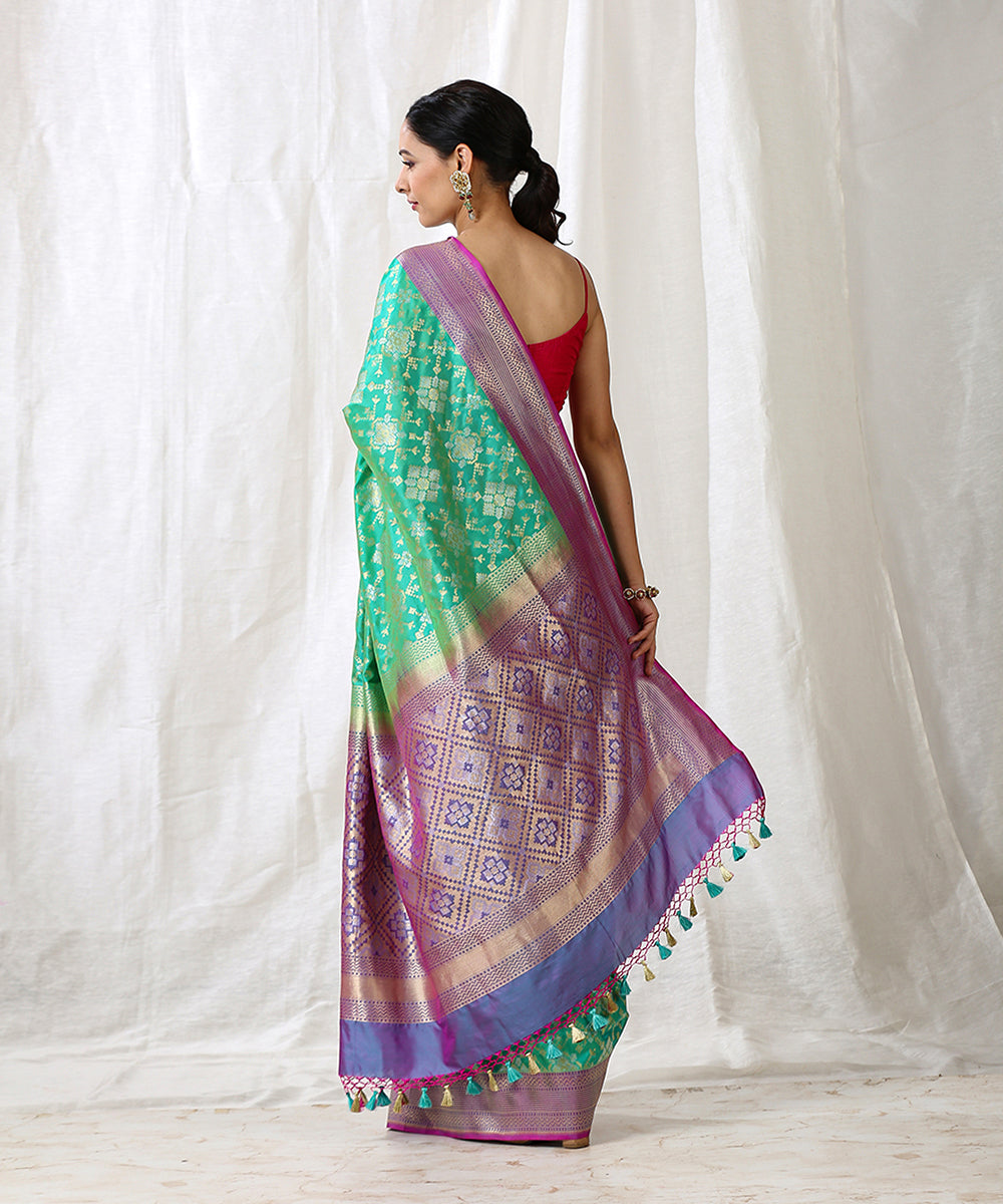 Aqua_Green_Handloom_Pure_Katan_Silk_Banarasi_Patola_Saree_with_Purple_Border_WeaverStory_03