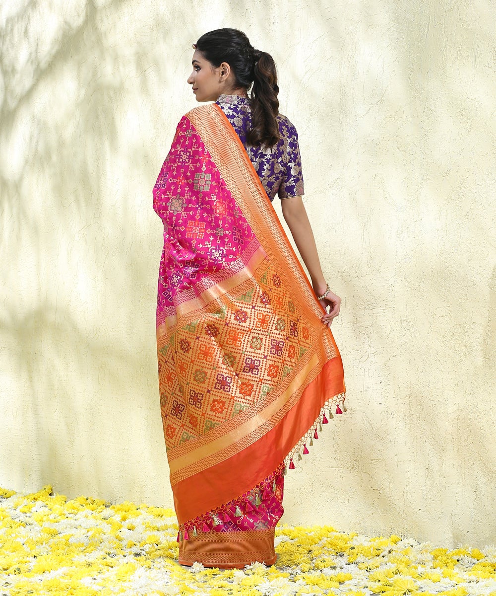Handloom_Rani_Pink_Pure_Katan_Silk_Banarasi_Patola_Saree_WeaverStory_03