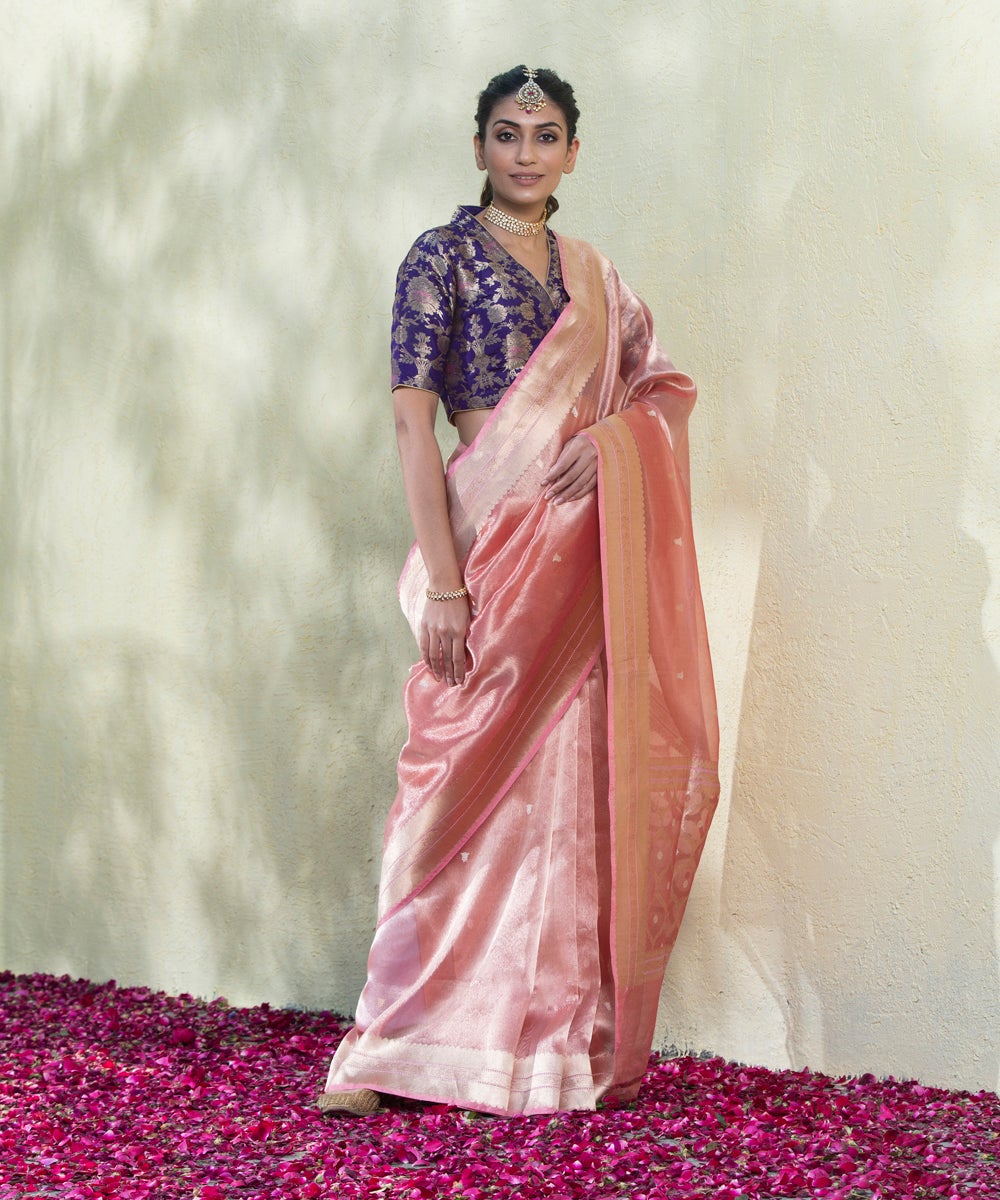 Handloom_Bronze_Tissue_Banarasi_Saree_with_Kadhwa_Booti_Saree_WeaverStory_02