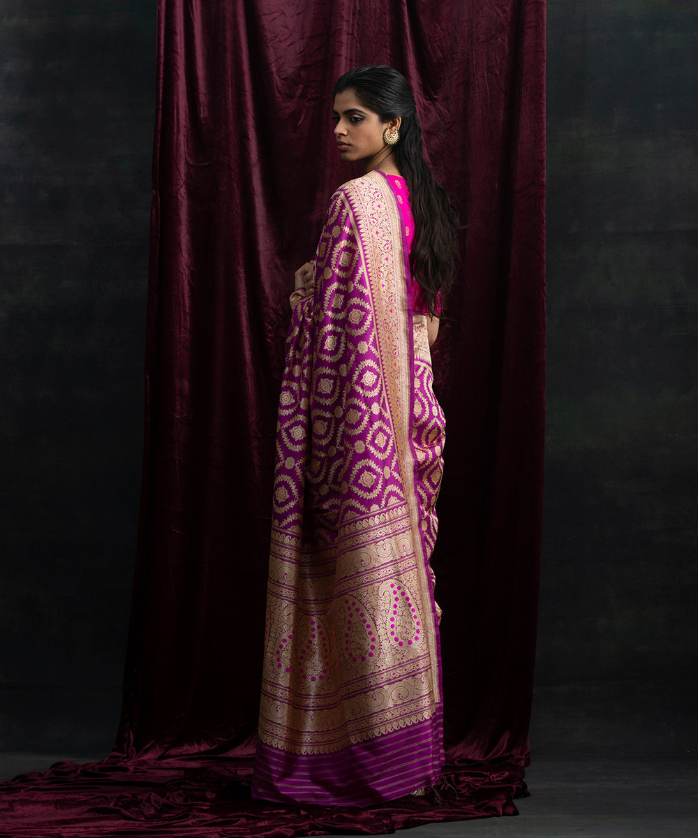 Purple_Handloom_Pure_Katan_Silk_Banarasi_Saree_With_Kadhwa_Jaal_and_Pink_Meenakari_WeaverStory_03