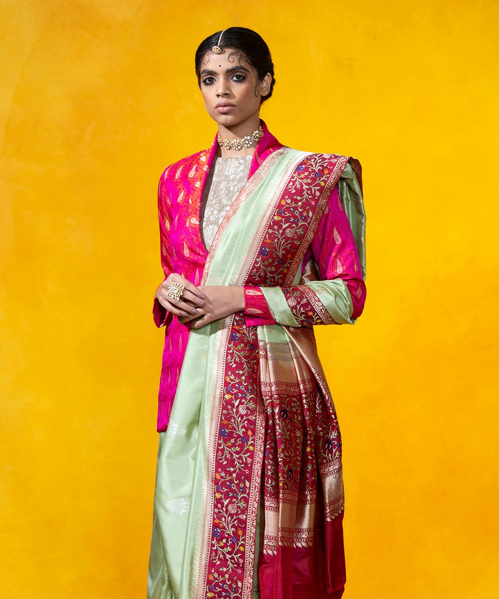 Pista_Green_Kadhwa_Booti_Ssare_With_Meenakari_Border_and_Pallu_WeaverStory_01