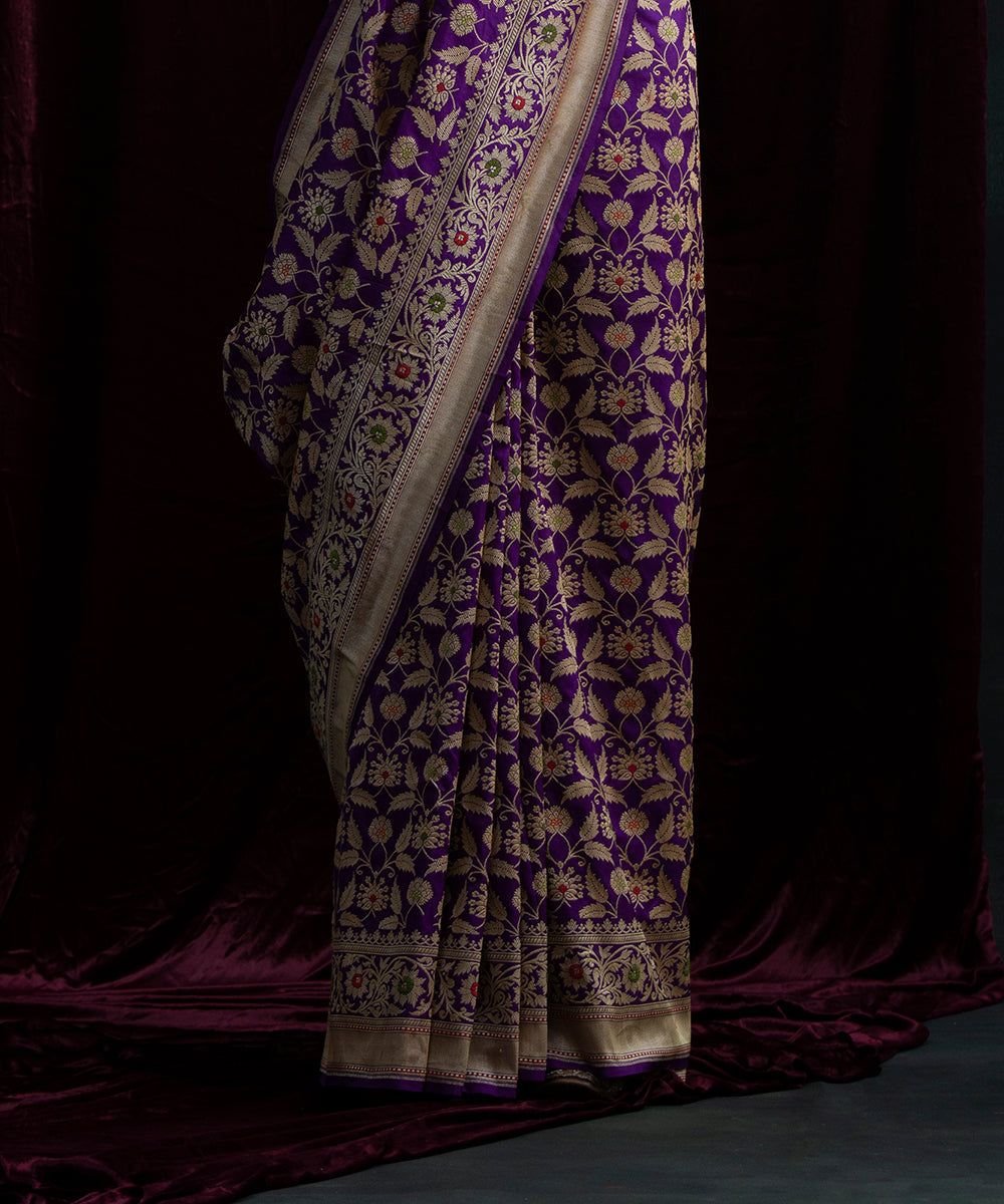 Handloom_Purple_Pure_Katan_Silk_Kadhwa_Jangla_Banarasi_Saree_with_Meenakari_WeaverStory_04