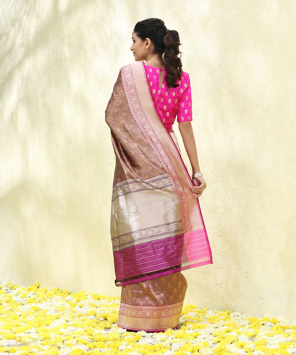 Wine_Handloom_Pure_Katan_Silk_Kimkhab_Banarasi_Saree_with_Plum_Selvedge_WeaverStory_03