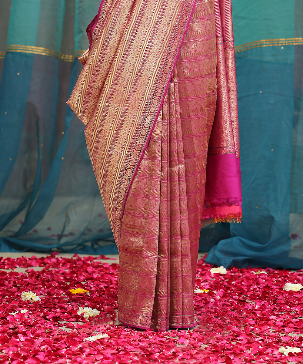 Purple_Handloom_Kimkhab_Pure_Katan_Silk_Banarasi_Saree_With_Mustard_Blouse_WeaverStory_04
